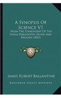 Synopsis of Science V1: From the Standpoint of the Nyaya Philosophy, Hindi and English (1852)