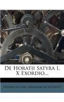 de Horatii Satyra I, X Exordio...