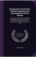Responsum Iuris Puncto Violatae Capitulationis Episcopalis Et Statuti Antiqui: Fur Die Gerechtsame Des Hochwurdigen Domkapitels in Freising Wider Den Herrn Furst-Bischof Daselbst, Und Dessen Weihbischof Herrn Johann Nepomuc Von