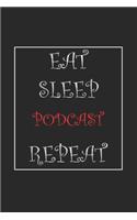 Eat Sleep Podcast Repeat Journal Gift