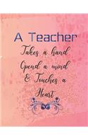 A teacher takes a hand