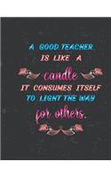 A good teacher is like a candle