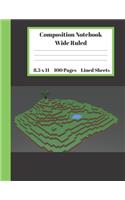 Composition Notebook Wide Ruled Lined Sheets: Pretty Under 11 Dollar Gifts Minecraft 3d Blender Lanscape Notebook Back to School and Home Schooling Journal For kids Girls Boys Teens Women studen