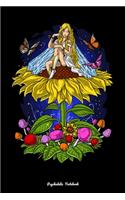 Psychedelic Notebook: Sunflower Hippie Fairy Fantasy Notebook