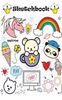 Sketchbook Unicorn: Large Blank drawing Pad for Kids, size 8.5" x 11" with plenty of space for doodling or sketching, 100+ pages to sketch, draw and paint