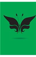 Black on Green Butterfly Design Journal: 150 page lined notebook/diary