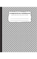 Composition Notebook: Black and White Small Box Pattern: Composition Journal with Black and White Small Box Pattern with Wide Ruled Paper, 7.5in x 9.25 in and 100 pages b