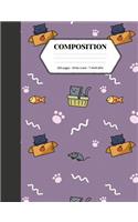 Composition: Book - Wide Ruled - Cute Notebook with Kawaii Cats - Journal for Students / Teachers - 7.44 x 9.69(23 Back to School Notebooks)
