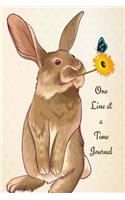 One Line at a Time Journal: Taffy the Bunny Rabbit Diary 6 X 9 Planner for Keeping Notes, Sketching, Doodles and Writing for Women, Girls and Teens