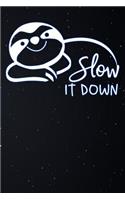 Slow It Down: Funny Sloth Lined Notebook and Journal Composition Book Diary for Lazy People