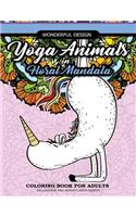 Yoga Animals in Floral Mandala Coloring Book For Adults