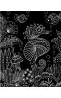Journal Notebook Seahorse Drawing 1