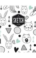 Sketchbook: Cut female unicorn: Book: 110 Pages of 8.5" x 11" Blank Paper for Drawing, Doodling or Sketching (Sketchbooks)