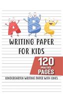 Kindergarten writing paper with lines Writing Paper for kids