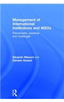 Management of International Institutions and NGOs