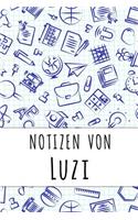 Notizen von Luzi: Kariertes Notizbuch mit 5x5 Karomuster für deinen personalisierten Vornamen