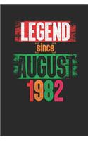 Legend Since August 1982: Small Lined Notebook - 37th Birthday Gift or 37th Anniversary Gift Idea