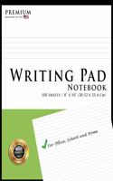 Writing Pad Notebook: Green Cover, Lined Writing Notebook Pad, Essential for Home, Office & School