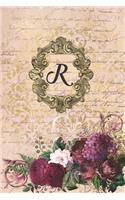 Simply Dots Dot Journal Notebook - Gilded Romance - Personalized Monogram Letter R: Dot Grid Booklet to Draw and Write Your Past, Present and Future Life Experiences.