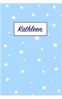 Kathleen: First Name Personalized Notebook. College Ruled Journal. Pastel Pink Writing Diary with Stars Pattern for Girls and Women