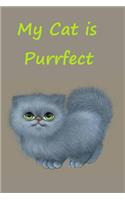 My Cat Is Purrfect: Blank lined journal - cute kitten cover - gift for all ages