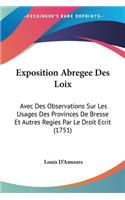 Exposition Abregee Des Loix