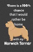 There is a 100% chance that I would rather be home with my Norwich Terrier: For Norwich Terrier Dog Fans