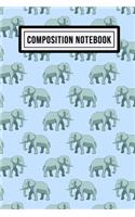 Elephant Wide Ruled Composition Notebook