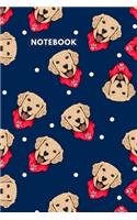 Notebook: Golden Retriever Dog In Winter Blank Lined Journal To Write In For Notes, Ideas, Diary, To-Do Lists, Notepad - Golden Retriever Gifts For Golden Ret