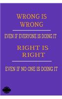 Wrong Is Wrong, Even If Everyone Is Doing It, Right Is Right, Even If No One Is Doing It