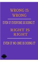 Wrong Is Wrong, Even If Everyone Is Doing It, Right Is Right, Even If No One Is Doing It