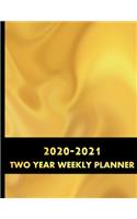 2020-2021 Two Year Weekly Planner: Large 52 Week, 24 Months Annual Diary Journal for January- December Planning and Scheduling of yearly Activities 8.5x11 (Gold themed)
