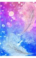 Boho Notebook: 140 Notebook Lined Page Softcover Notes Journal, College Ruled Composition Notebook ( 6x9, 140 Pages) Blue Boho Feathers