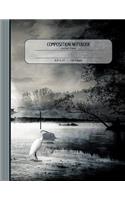 Composition Notebook: Large Journal - Ruled Lined Paper, Writing and Journaling Book - Landscape with Birds in Moonlight