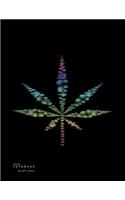 Graph Paper Chronic Notebook: 1/4 Inch Squares Blank Quad Ruled Marijuana Notes Large (8.5 X 11 Inches) Letter Size 120 Square Grid Pages Ganja Rainbow Soft Cover