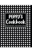 Poppy's Cookbook Blank Recipe Book Black Gingham Edition