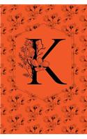 Floral Monogram Journal/Notebook - K