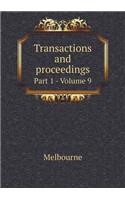 Transactions and Proceedings Part 1 - Volume 9