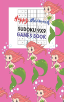 Happy Mermaid Sudoku 9x9 Games Book