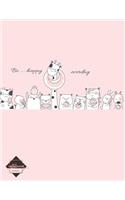 Notebook: Be happy Everyday on pink cover and Dot Graph Line Sketch pages, Extra large (8.5 x 11) inches, 110 pages, White paper, Sketch, Notebook journal(1 Notebook)