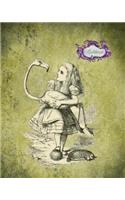 Notebook: Alice in Wonderland Art Cover Notebook For Mom, 8 x 10, 200 Pages Lined Paper For Writing Notebook, Perfect for Journaling, Note Taking or Diary
