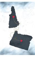 New Hampshire & Oregon: Long Distance Out of State Notebook - Blank Lines(1002 Together Forever Never Apart Us States Journals)