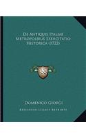 De Antiquis Italiae Metropolibus Exercitatio Historica (1722)