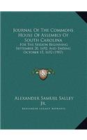 Journal Of The Commons House Of Assembly Of South Carolina