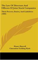The Law Of Directors And Officers Of Joint Stock Companies