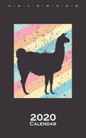Retro llama shadow Calendar 2020