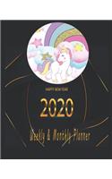 Happy new year 2020 Planner Weekly and Monthly: Jan 1, 2020 to Dec 31, 2020: Weekly & Monthly Planner + Calendar Views - Inspirational Quotes and Navy Floral Cover - ... December 2020 (2020 Pretty