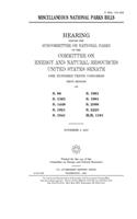 Miscellaneous national parks bills