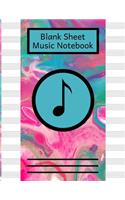 Blank Sheet Music Notebook: Music Manuscript Staff Paper for Musicians (108 pages, 12 staves per page)