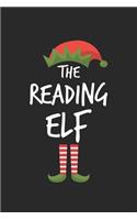 Funny Reading Elf Christmas Notebook Gift